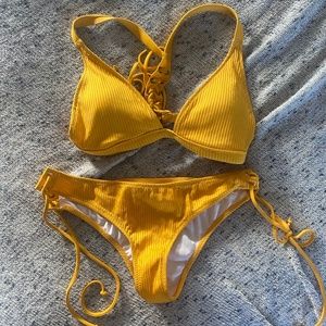 Victoria's Secret Pink Mustard Yellow Top and Bottom